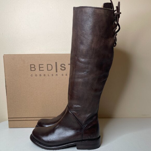 BED STU Manchester Distressed Brown Leather Tall Riding Boots BedStu Size 6.5 - Picture 5 of 16